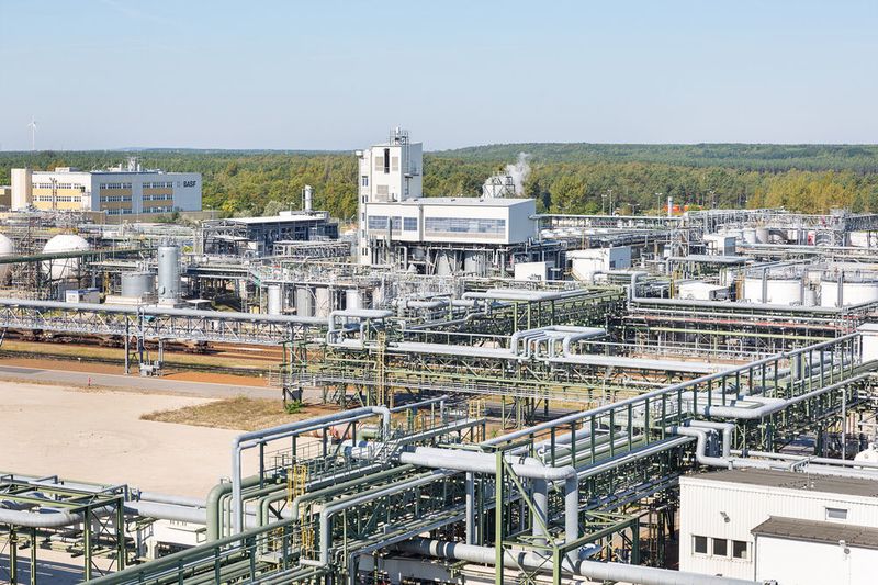 12. BASF Schwarzheide
Der Standort von BASF in Schwarzheide ist 290 ha groß. Auf dem Gelände befinden sich 17
Produktions- und Infrastrukturanlagen zu deren Portfolio u.a. Polyurethan-Grundprodukte und -Systeme, Pflanzenschutzmittel, Wasserbasislacke, technische Kunststoffe, Schaumstoffe, Dispersionen und Laromer-Marken gehören. Schätzungsweise 1900 Angestellte arbeiten für BASF in Schwarzheide. Aktuell bietet der Standort noch 95 ha Kapazität für weitere Bebauung. 
 (BASF Schwarzheide)