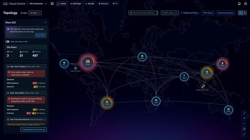 Eine Übersicht über die Netzwerktopologie (Bild: Cisco)