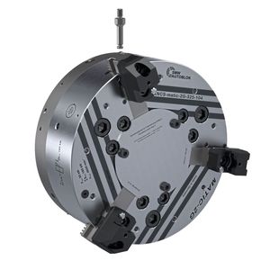 In the new KNCS-matic-2G power chuck, SMW has simplified automated jaw changes by robots.(Source:  SMW-Autoblok)