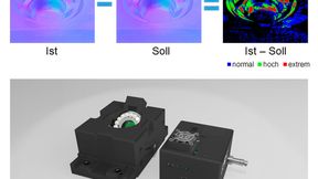 The camera-based Inform-QC system compares component surfaces against a reference condition, reveals deviations and can be integrated directly into existing production lines. (Source: Fraunhofer IGD)