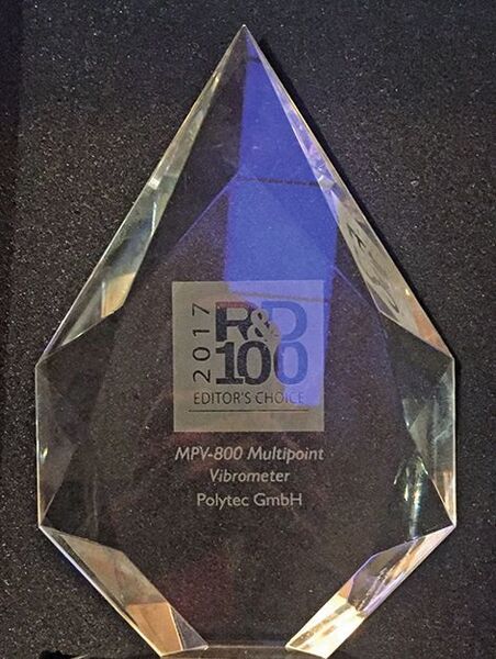 Mit dem R&D-100-Award werden die 100 weltweit bedeutendsten Innovationen in Forschung und Entwicklung ausgezeichnet. (Polytec)