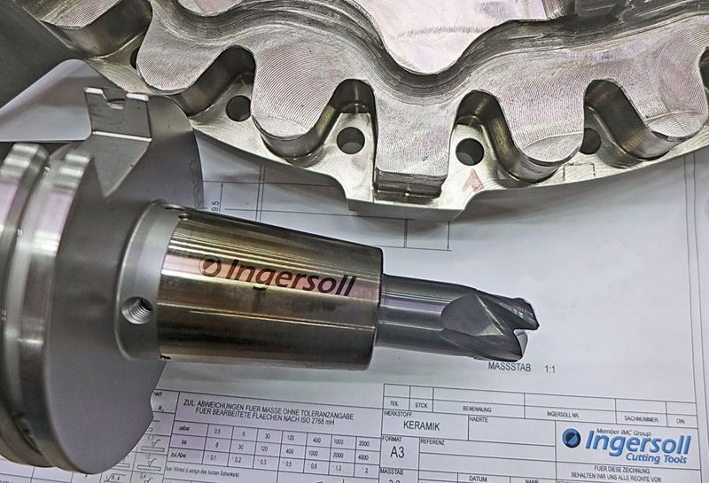 Bearbeitetes Werkstück aus Inconel-718 mit dem entsprechenden Fräswerkzeug. (Ingersoll)