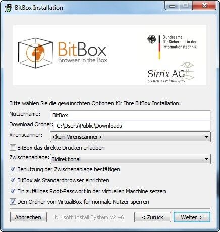 Mit BitBox stellt das Unternehmen Sirrix einen kostenlosen hochsicheren Browser auf Basis der Virtualisierungslösung VirtualBox und Firefox zur Verfügung. Das Besondere an dieser Sicherheitslösung ist, dass diese zwar keine Open-Source-Software ist, aber im Auftrag des Bundesamtes für Sicherheit in der Informationstechnik (BSI) für den Einsatz in Bundesbehörden entwickelt wurde. (Archiv: Vogel Business Media)