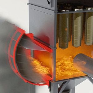 Flamme und Verbrennungsprodukte werden durch den Flammenfilter getrieben und abgekühlt.(Bild:  Fike)