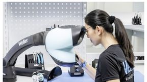 Kristallklare Bilder, ESD-Schutz und ergonomisches Design: Das Weller-Prisma-Mikroskop ESD setzt neue Maßstäbe beim Nanolöten, bei der Reparatur und der Elektronikprüfung. (Bild: Weller)
