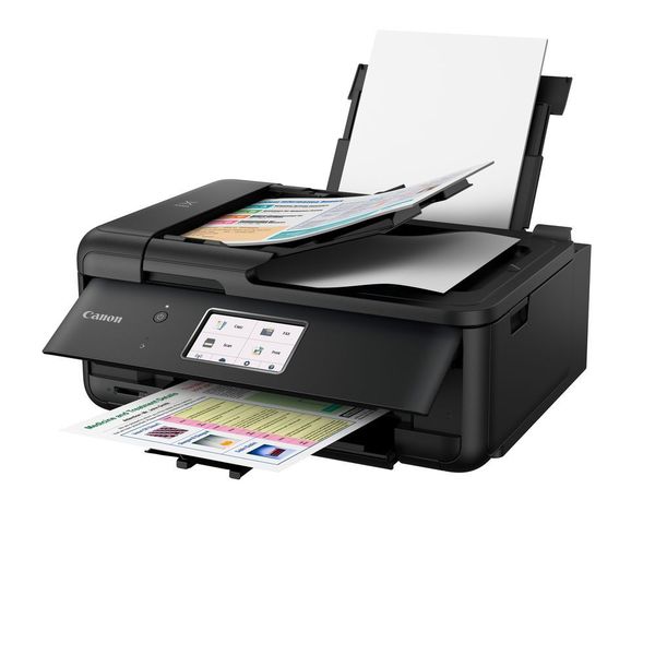 Canons 4-in-1-Drucker Pixma TR8550 kann auch über LAN-Kabel mit dem Netzwerk verbunden werden. (Canon)