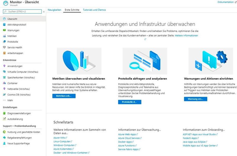 Microsoft Azure mit Azure Monitor überwachen. (Microsoft / Thomas Joos)