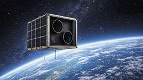 Atmocube basiert auf einem sogenannten 16U-Cubesat, einem kleinen Satelliten von der Größe eines Koffers, und wird für die Mission in rund 500 Kilometern Höhe um die Erde fliegen. (Bild: KI-generierte Visualisierung eines 16U-Cubesats mit Atmocube-Nutzlast (ChatGPT / OpenAI))