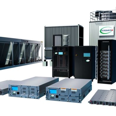 Zu den „Data Center Building Block Solutions“ von Supermicro gehören konfigurierbare Racks, Kühlungs-, Netzwerk- und Stromkomponenten, Generatoren, die Management-Software und ein Dienstleistungs-Angebot.  (Bild: Supermicro)