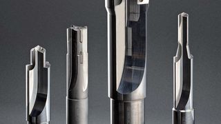 All variants of Horn's PCD-tipped step drills have an internal coolant supply. (Source: Horn)