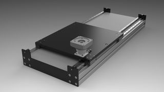 Die neue Aluminium-7.-Achse von Indunorm für Cobots und leichte Robotersysteme ist als Stand-alone-Lösung in vier Baugrößen erhältlich und erweitert den Arbeitsbereich entlang einer linearen Verfahrachse. (Bild: Indunorm Bewegungstechnik GmbH)