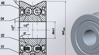 Bei dieser Laufrolle für eine Linearführungseinheit wurde das Profil des Außenrings optimiert. (Bild: Findling)