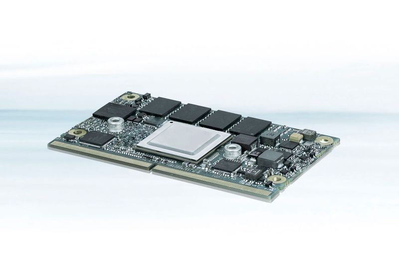 Kontron bietet das Modul „SMARC-sAL28“ mit bis zu fünf integrierten TSN-fähigen 1GB Ethernet-Ports direkt aus dem Controller an. Es erfüllt die Spezifikationen gemäß IEEE 802.1 TSN (Time Sensitive Networking) und soll sich damit zum Einsatz in Industrial-IoT bzw. Industrie-4.0-Systemen basierend auf Ethernet-Protocol-Standards eignen. Halle 1, Stand 478 (Bild: Kontron)