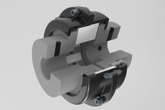 Diese Quick Flex-Kupplung (Typ QF250) von R+L Hydraulics hat ein geschraubtes Vollmetallgehäuse und einen weißen High-Temp-Elastomereinsatz für dauerhafte Umgebungstemperaturen bis zu 177 Grad Celsius.(Bild:  R+L Hydraulics)