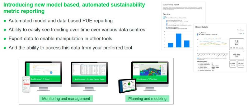 Abbildung 9: Eine 'Weiterentwicklung' beziehungsweise eine neue Version der DCIM-Funktionen von „Struxureware“ beziehungsweise „Ecostruxure“soll mit nur wenigen Klicks für ein EED-konformes Reporting sorgen können.  (Bild: Schneider Electric)