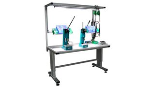 Die Hubsäule Hexalift eignet sich u. a. für die Gestaltung von ergonomischen Montagearbeitsplätzen.                                  (Baumeister & Schack)