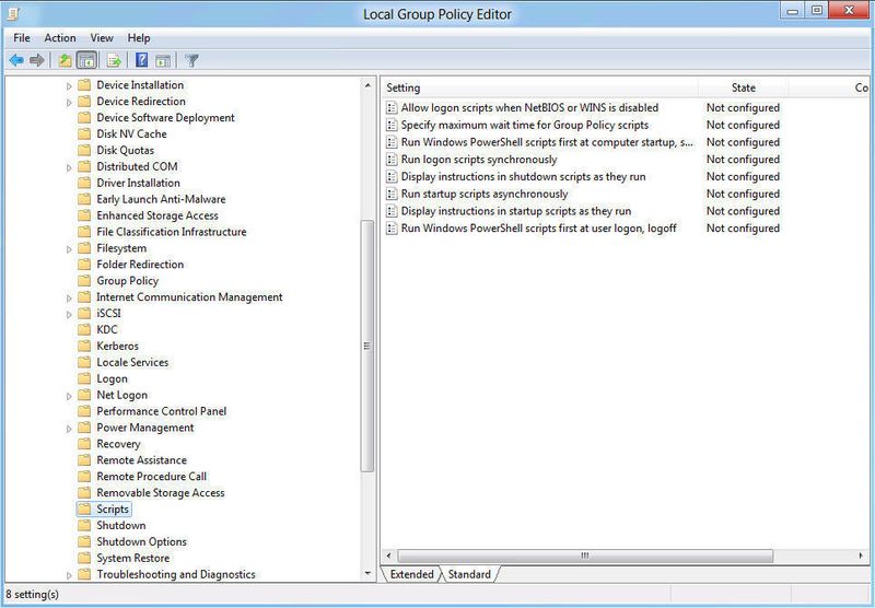 Sie finden die Einstellungen für Skripte über Computer Configuration\Administrative Templates\System\Scripts, Computer Configuration\Administrative Templates\System\Logon, Computer Configuration\Administrative Templates\System\Group Policy, User Configuration\Administrative Templates\Scripts, User Configuration\Administrative Templates\Logon (Archiv: Vogel Business Media)