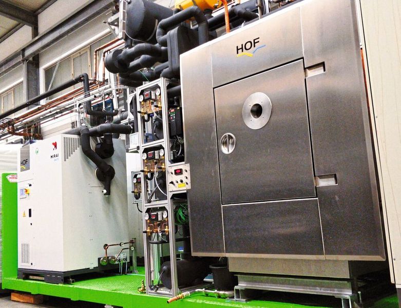 The cold air machines operate using a counter-clockwise Joule process. The energy is now absorbed from 5 to 6 through heating of the air in the cold medium/heat transfer unit (Hof Sonderanlagenbau)