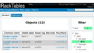 „Racktables“ bietet ein Asset Management System  für Rechenzentren. 
 (Bild: Thomas Joos)