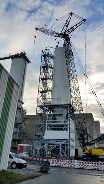 Silobau Thorwesten liefert neben dem Großraumsilo auch Stahlbau und Subsysteme an Rheinkalk. (Bild: Silobau Thorwesten)