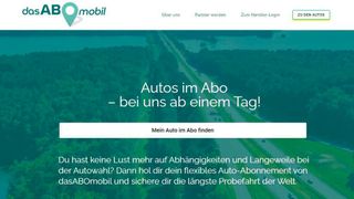 Auf der Aboplattform „Das Abomobil" kann man Fahrzeuge schon ab einer Laufzeit von einem Tag abonnieren. (Bild: Screenshot „Das Abomobil“)