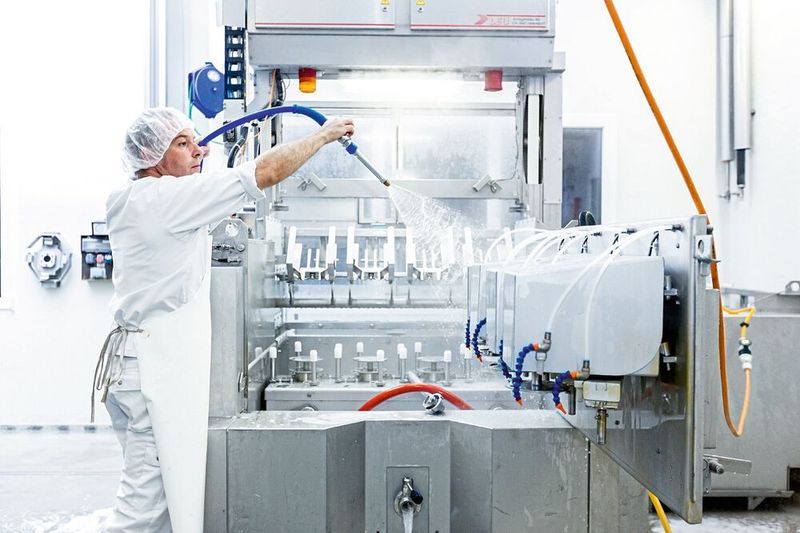 Die Milchindustrie (im Bild: Emmi-Werk in Emmen, Kanton Luzern) braucht heisses Wasser unter anderem zur Reinigung von Tanks und Produktionsanlagen. Das heisse Wasser kann zumindest teilweise durch Solarkollektoren bereitgestellt werden.  (Emmi)