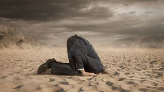 Staffan Reveman: „Den Kopf in den Sand stecken“  ist eine Redewendungund bedeutet so viel wie: Eine drohende Gefahr nicht sehen wollen, die Augen vor unangenehmen Realitäten verschließen, bestimmte Tatsachen einfach nicht zur Kenntnis nehmen wollen, also - glatt zu ignorieren. (Bild: © rangizzz - stock.adobe.com)