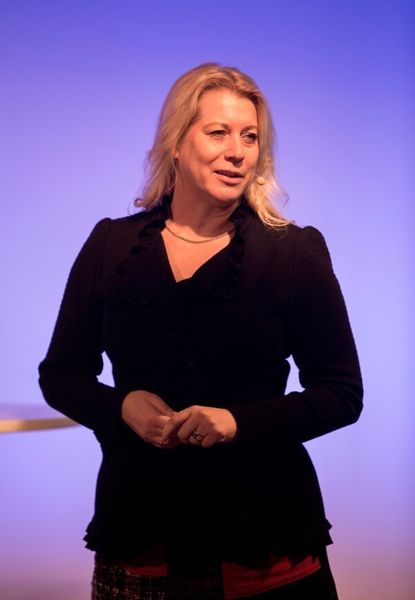 Catharina Elmsäter-Svärd, Schwedische Infrastrukturministerin, bei der Presseveranstaltung des Projekts „Drive Me – Selbstfahrende Autos für eine nachhaltige Mobilität“.  (Volvo)