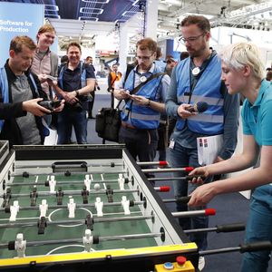 Presse-Highlights-Tour auf der Hannover Messe 2018.(Bild: Deutsche Messe)