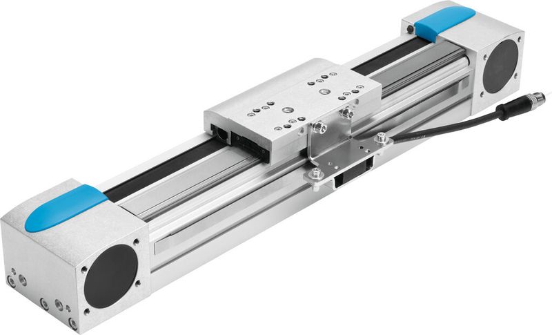 Maschinensicherheit ernst nehmen: Ein ganzheitlicher Ansatz überwacht die Achsmechaniken und ermöglicht eine sicherheitsgerichtete Klemmung bzw. Bremsung wie bei der sicherheitsgerichteten Achse EGC. (Bild: Festo)