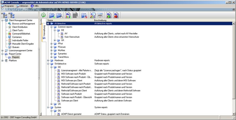 Abb. 2: ACMP liefert eine große Zahl vorgefertigter Reports (Archiv: Vogel Business Media)