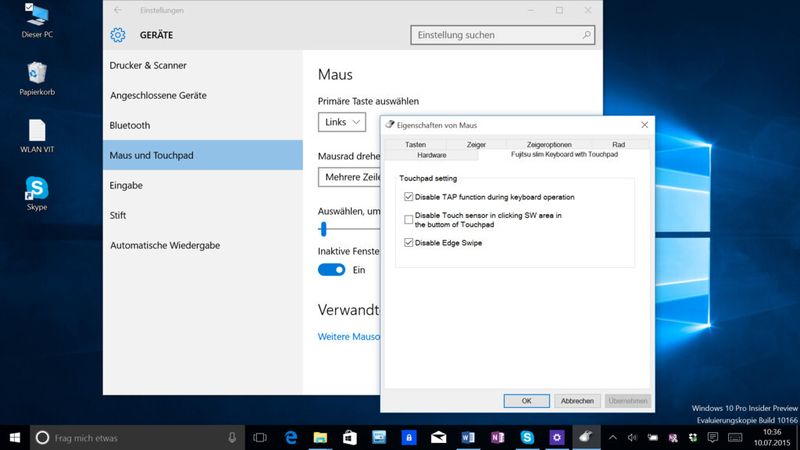 Von Treibern installierte Systemsteuerungs-Applets sind auch über das neue Einstellungsmenü zugänglich. (Bild: VIT)