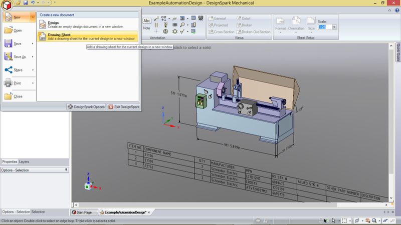 DesignSpark Mechanical Drawing: Kostenpflichtiges Zusatzmodul für Designspark Mechanical (Bild: RS Components)
