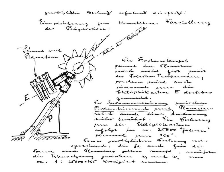 Der deutsche Ingenieur hatte sich bereits vor dem ersten Weltkrieg mit der Entwicklung von Projektoren beschäftigt. Hier eine Zeichnung von Bauersfeld. (Bild: Courtesy of Carl Zeiss)
