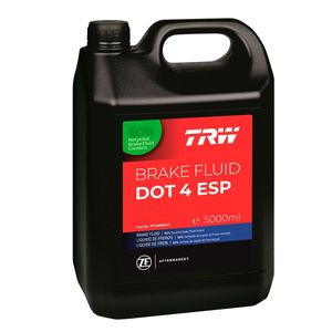 TRW DOT 4 Brake Fluid ESP Recycled: Alternative Bremsflüssigkeit mit Recyclinganteil und hohen Qualitätsstandards.(Bild:  ZF)