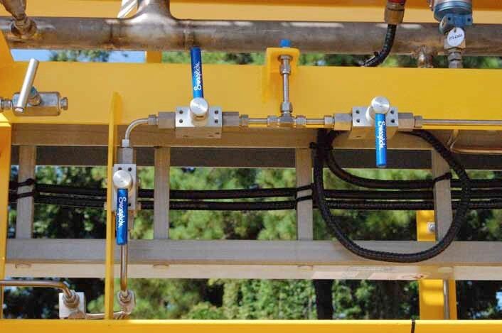 The FKB series medium-pressure ball valve installed on the chemical injection skid (Picture: Swagelok)