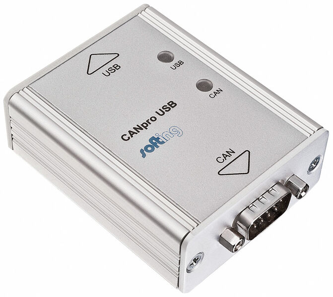 Die Schnittstellenkarte CANpro USB bietet eine leistungsstarke CAN-Schnittstelle mit sehr kurzen Reaktionszeiten für PCs und Notebooks. Sie eignet sich für eine Vielzahl von CAN- und CANopen-Anwendungen. (Bild: Softing)