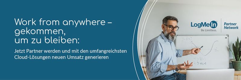 Mit einem attraktiven Partnerprogramm und effizienten Produkten von LogMeIn, können Partner ihr Angebot erweitern und ihre Kunden beim Weg in die Digiatlisierung unterstützen.(Bild:  LogMeIn)