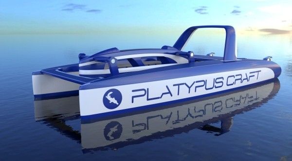 Das elektrisch betriebene Freizeit-Boot Platypus: Es verbindet die zwei Wassersportarten Bootfahren und Tauchen. (Bild: Platypus)