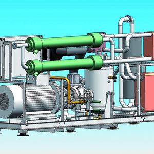 Bild 1: Mobile Anlage zur Stickstoffgewinnung aus Druckluft. Zur wirtschaftlichen Drucklufterzeugung wird ein Kompressor mit 132 kW Antriebsleistung installiert.