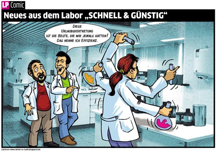 Übersicht unserer Bildergalerien (Comic: www.rainer-e-ruehl.blogspot.com) (Bild: LABORPRAXIS/Rühl)