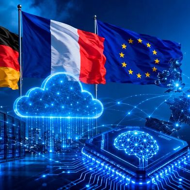 Digitale Souveränität: Deutschland und Frankreich wollen künftig gemeinsam stärker auf eigene Infrastrukturen, offene Technologien und besser geschützte Datenräume setzen. (Bild: Dall-E / KI-generiert)