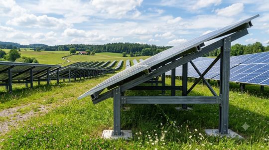 Verwittert nicht, hält den Windlasten stand: Unterkonstruktion von Solaranlagen aus pultrudierten Profilen.(Bild:  Fraunhofer IWU)