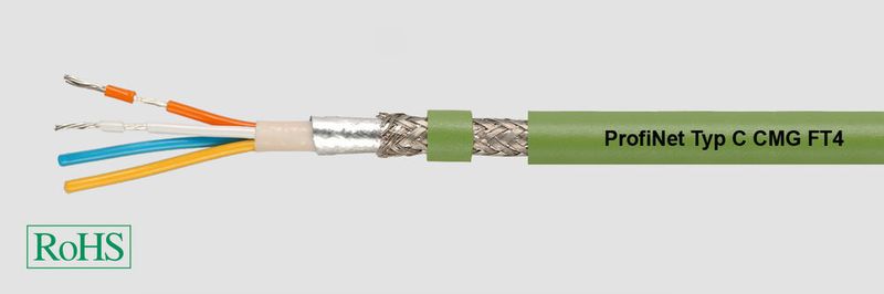 Das Bild zeigt ein UL-Listed CMG zertifiziertes Profinetkabel. (Helukabel)