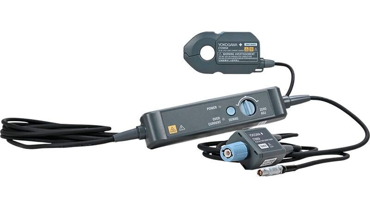 Yokogawa’s CT500SA and CT200SA split-core sensors measure AC and DC currents up to 500 Arms and 200 Arms, respectively, for power-electronics testing. (Bild: Yokogawa)