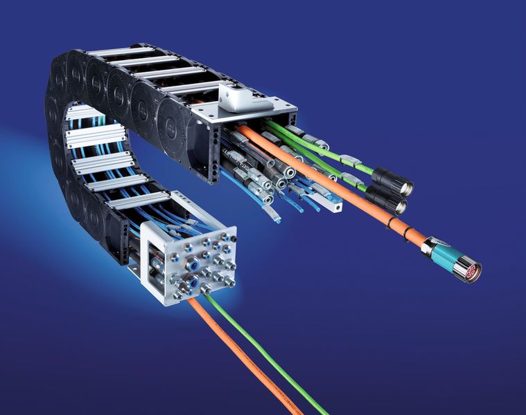 Plug and Play: Mit Energieführungen in Totaltrax-Ausführung bietetTsubaki Kabelschlepp einbaufertig konfektionierte Komplettsysteme. (Bild: Tsubaki Kabelschlepp)