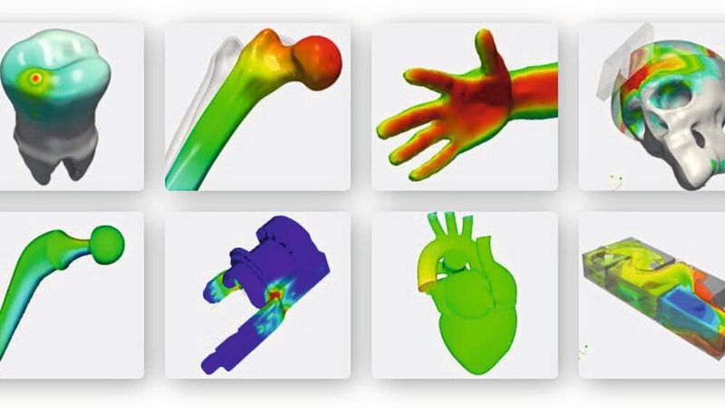 Computergestützte Modellierung und Simulation (CM&S) reicht in der Medizintechnik heute von strukturmechanischen Bauteilanalysen über Knochen- und Implantatinteraktion bis zur Strömungssimulation an Mikrofluidik-Kassetten oder der Belüftung im OP-Saal. Cloud-basierte Plattformen machen diese Bandbreite auch für KMU erreichbar. (Bild:  Sim Scale)