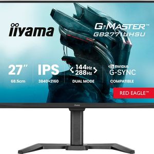 Der 27 Zoll große GB2771UHSU-B1 ist ein Dual-Mode-Monitor mit 144 Hz Bildwiederholfrequenz bei der nativen 4K-Auflösung und einem zusätzlichen 288-Hz-Full-HD-Modus.(Bild:  Iiyama)