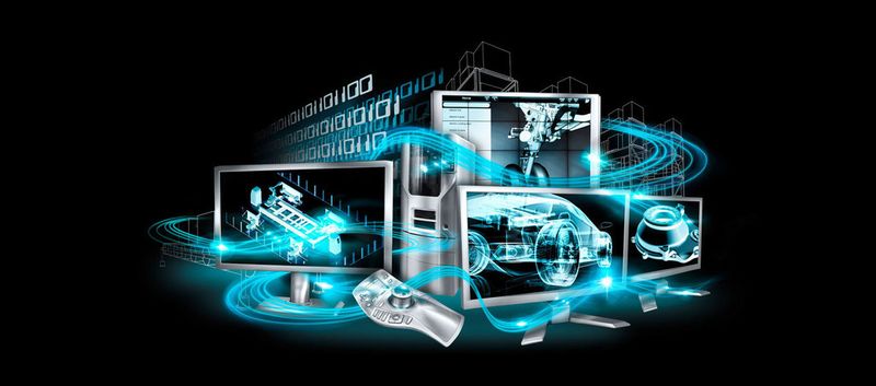 Auf der Digital Factory werden die IT-Lösungen präsentiert, mit denen in den Fertigungsunternehmen alle Prozesse unterstützt werden. Dabei reicht die Bandbreite von der ersten Idee mit CAx über die Produktionsplanung und -steuerung mit MES und ERP, die Simulation und Vorausberechnung bis hin zum Management der Produkt- und Produktionsdaten über den gesamten Lebenszyklus mit PDM und PLM. (Bild: Deutsche Messe)