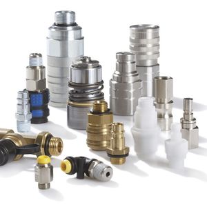 Die Rectus-Kupplungen gehen in viele Industriezweige. Die Werkstoff-Bandbreite reicht von Messing, Acetal (POM), Polysulfon (PSU) und Fluorkunststoff (PVDF), Aluminium bis hin zum Edelstahl (V2A und V4A). Bild: Rectus